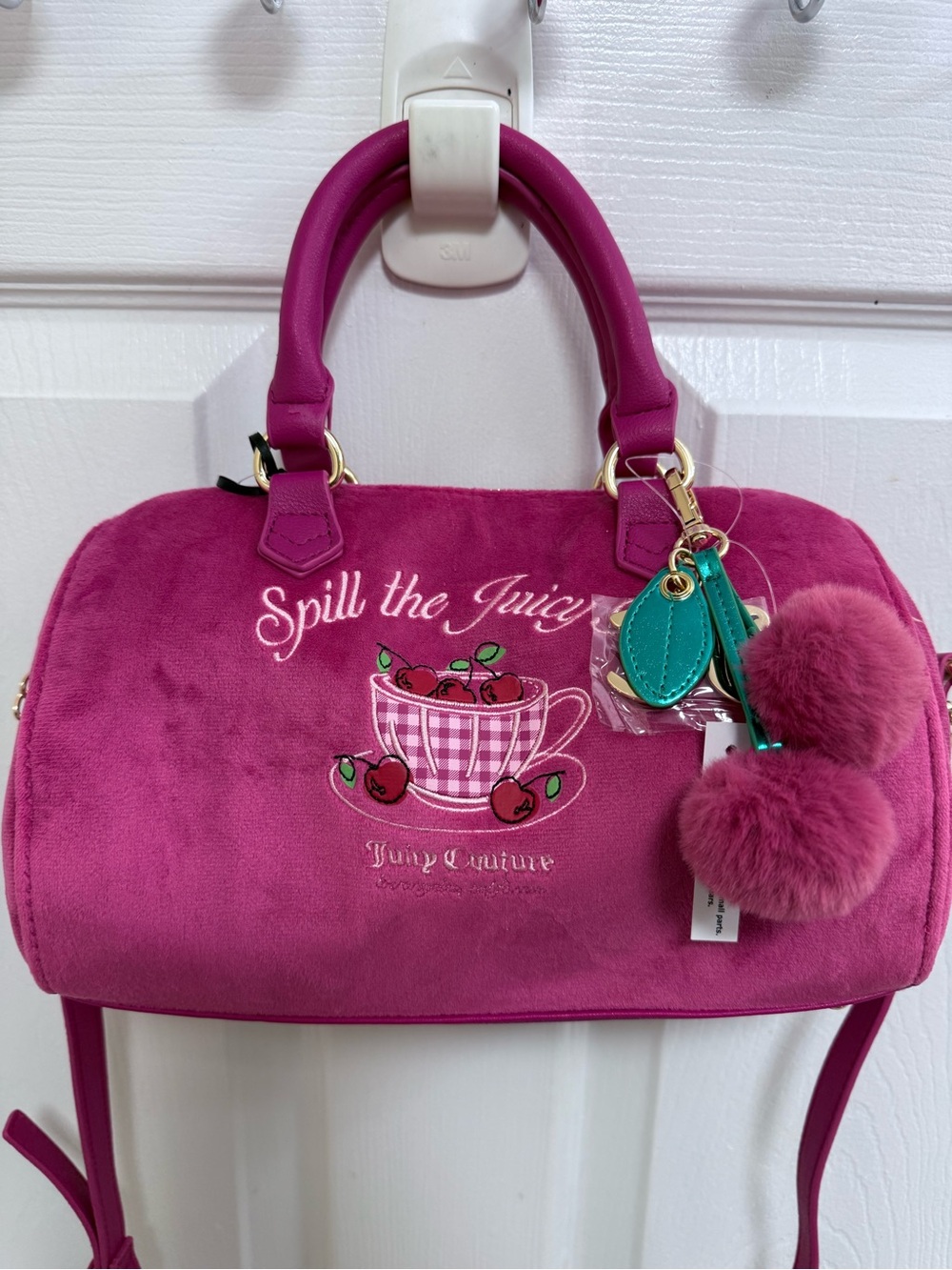 NWT Juicy Couture Sweet Tea Party Satchel in Raspberry Tart